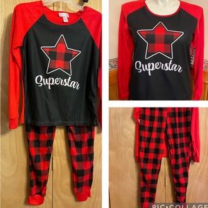 PJs + Pancakes Ladies “ Super Star “  Sleepwear Sets Holiday Family PJs S